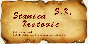 Stanica Krstović vizit kartica